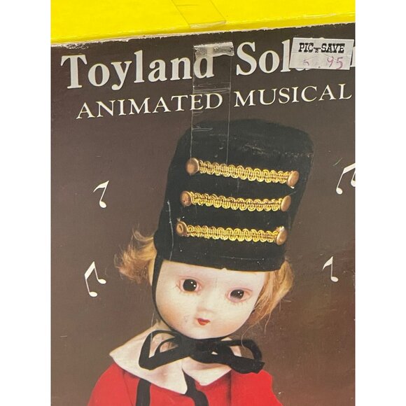 vintage Toyland soldier animated musical Christmas decor figurine red READ - Picture 2 of 9